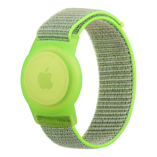 Childrens-Apple-AirTag-compatible-Nylon-Velcro-Watch-Straps-nz-aus-lime-green-901553