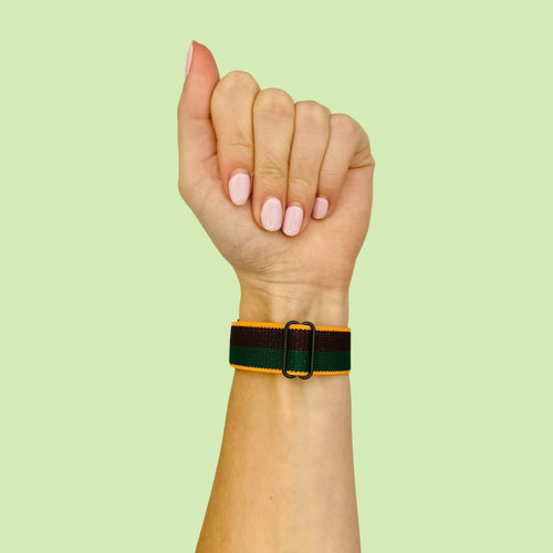 green-brown-orange-stripe-huawei-watch-2-watch-straps-nz-braided-loop-flex-watch-bands-aus