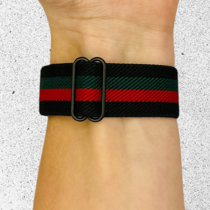 black-red-green-stripe-coros-apex-4-(42mm)-watch-straps-nz-braided-loop-flex-watch-bands-aus