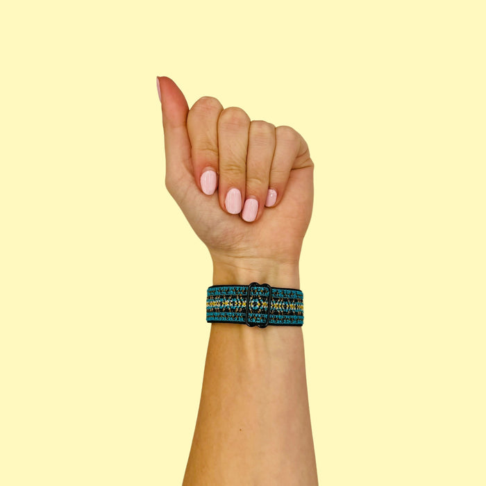 bohemian-teal-huawei-22mm-range-watch-straps-nz-braided-loop-flex-watch-bands-aus