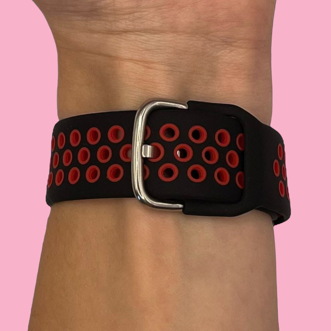 black-and-red-garmin-instinct-3-(45mm)-watch-straps-nz-silicone-sports-watch-bands-aus