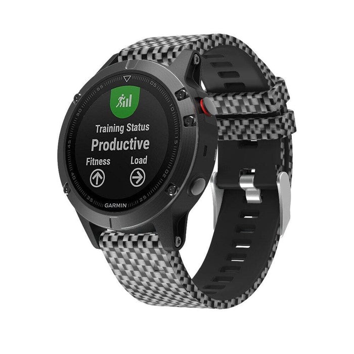 black-checks-garmin-fenix-e-watch-straps-nz-pattern-silicone-watch-bands-aus