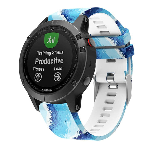 oceans-garmin-fenix-e-watch-straps-nz-pattern-silicone-watch-bands-aus