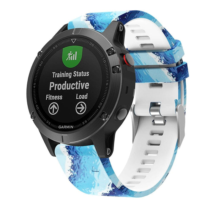 oceans-garmin-fenix-e-watch-straps-nz-pattern-silicone-watch-bands-aus