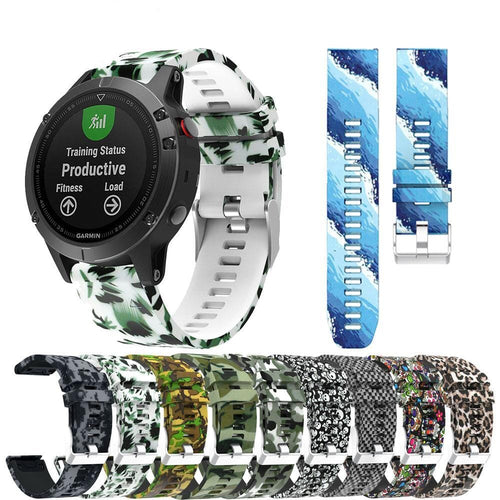white-swirl-garmin-fenix-5-watch-straps-nz-pattern-silicone-watch-bands-aus