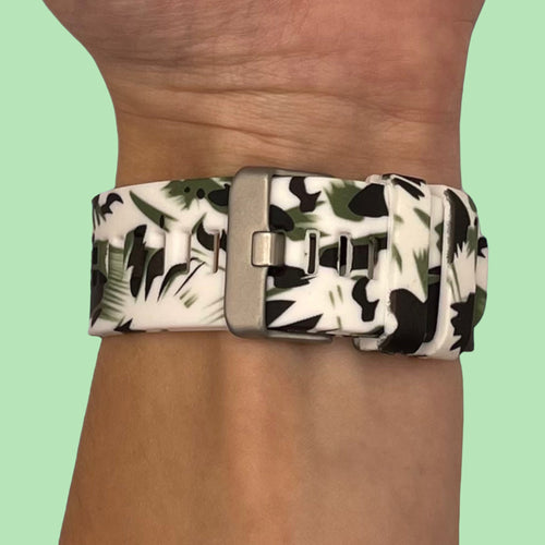 green-flowers-garmin-forerunner-945-watch-straps-nz-pattern-silicone-watch-bands-aus