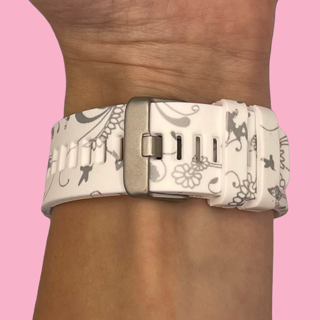 flowers-white-garmin-fenix-6-watch-straps-nz-pattern-silicone-watch-bands-aus-803313