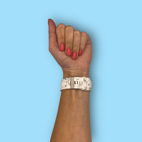 flowers-white-coros-vertix-watch-straps-nz-pattern-silicone-watch-bands-aus