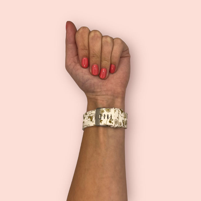 gold-flowers-garmin-marq-watch-straps-nz-pattern-silicone-watch-bands-aus