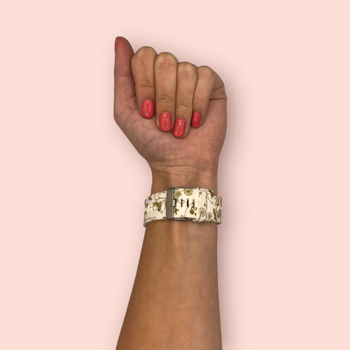 gold-flowers-garmin-forerunner-935-watch-straps-nz-pattern-silicone-watch-bands-aus