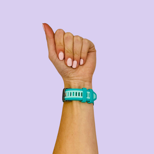 turqoise-aqua-garmin-venu-2s-watch-straps-nz-dual-colour-silicone-watch-bands-aus