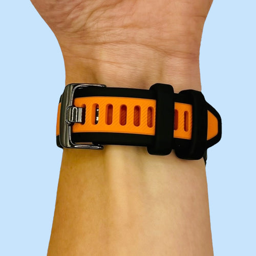 black-orange-oneplus-watch-watch-straps-nz-dual-colour-silicone-watch-bands-aus