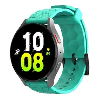 teal-hex-pattern-garmin-venu-4-(41mm)-watch-straps-nz-silicone-football-pattern-watch-bands-aus