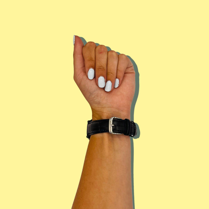 black-ocean-bands-garmin-vivoactive-3-watch-straps-nz-snakeskin-leather-watch-bands-aus