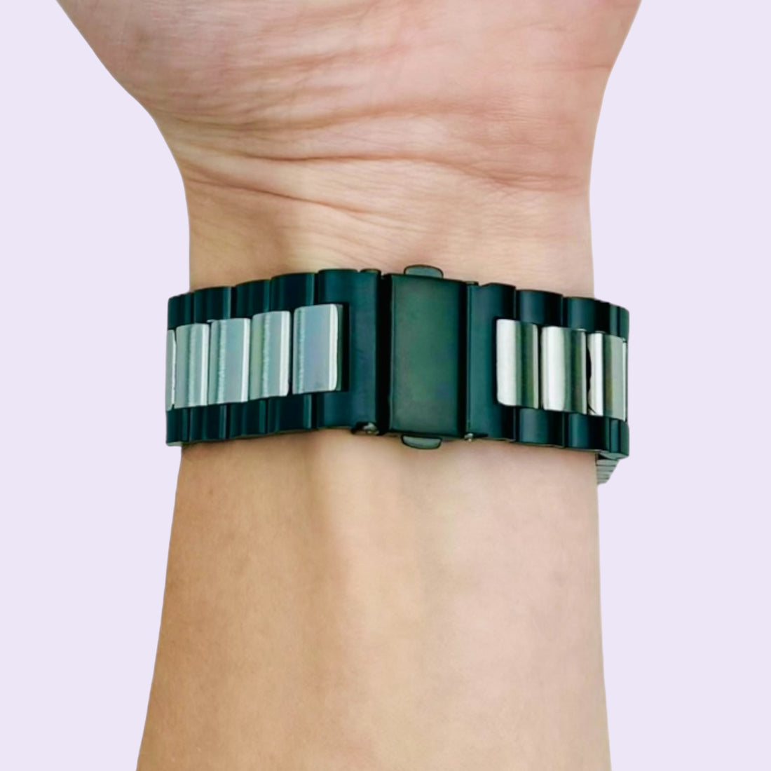 black-silver-metal-garmin-venu-2s-watch-straps-nz-stainless-steel-link-watch-bands-aus-991022