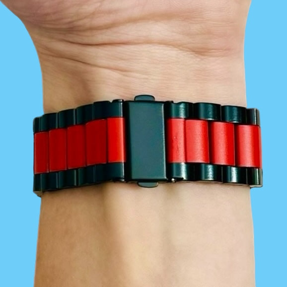 black-red-metal-garmin-vivoactive-4-watch-straps-nz-stainless-steel-link-watch-bands-aus-991107
