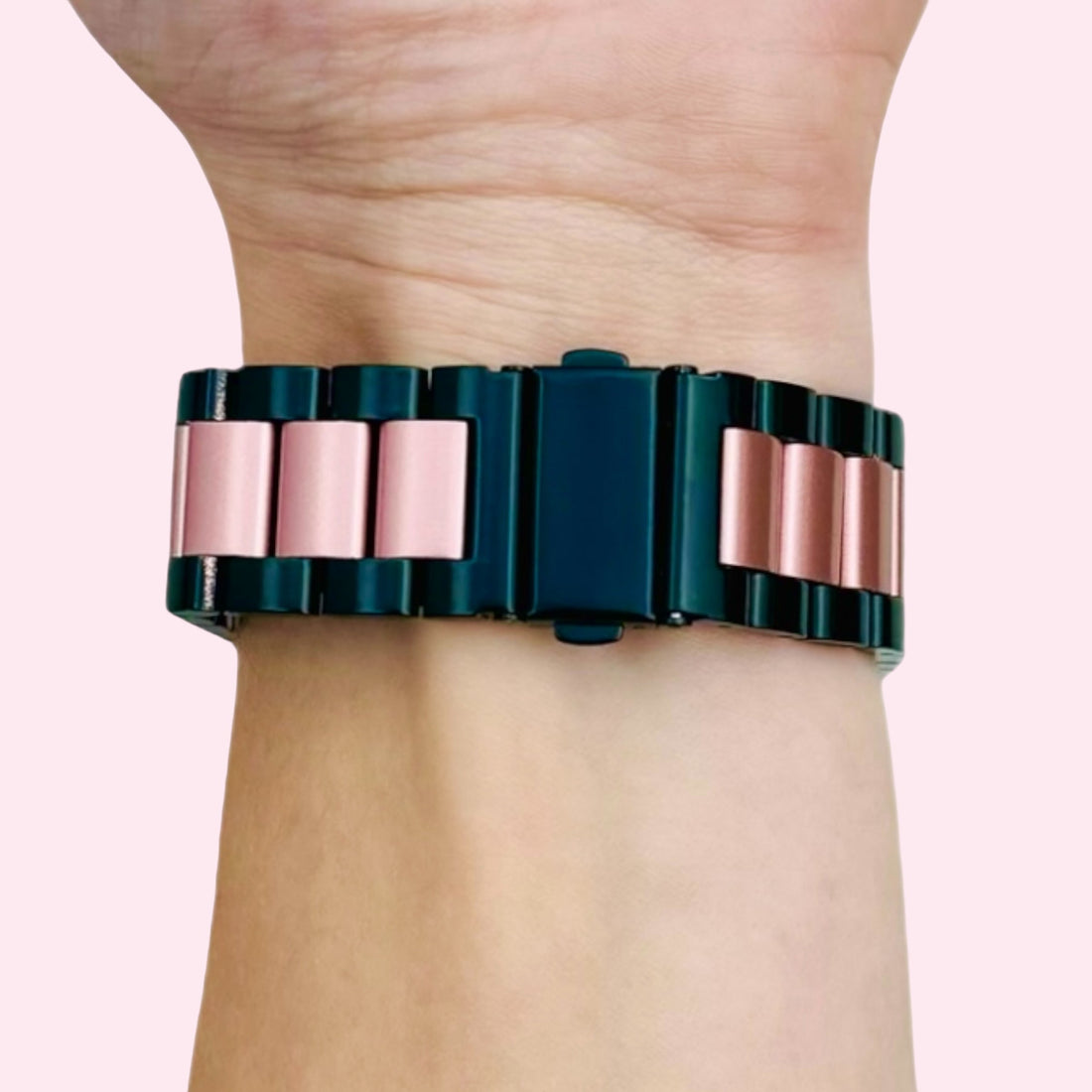 black-rose-pink-metal-garmin-venu-2s-watch-straps-nz-stainless-steel-link-watch-bands-aus-991024