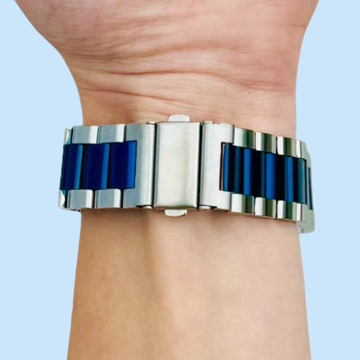silver-blue-metal-garmin-forerunner-945-watch-straps-nz-stainless-steel-link-watch-bands-aus
