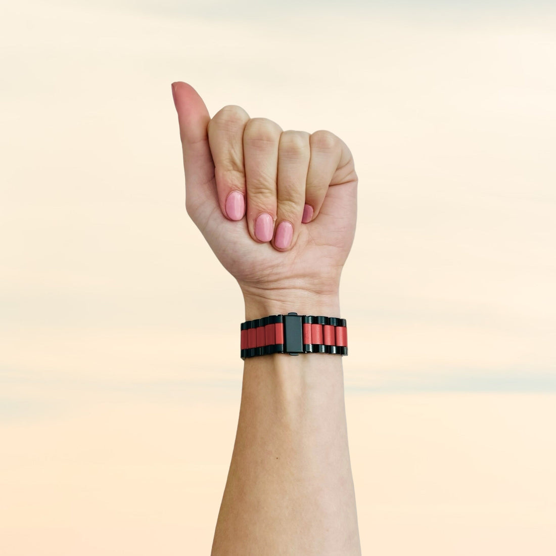 black-red-metal-garmin-vivoactive-4-watch-straps-nz-stainless-steel-link-watch-bands-aus-991107