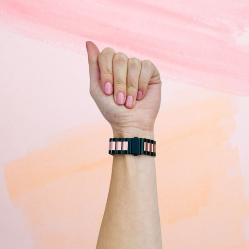 black-rose-pink-metal-coros-22mm-range-watch-straps-nz-stainless-steel-link-watch-bands-aus