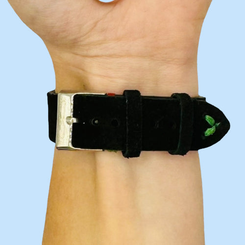 black-red-green-ticwatch-5-pro-watch-straps-nz-suede-watch-bands-aus