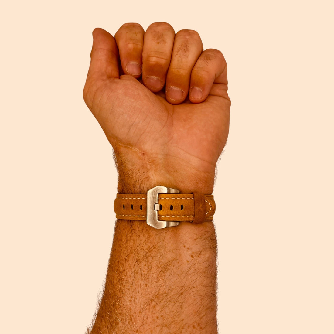 brown-silver-buckle-samsung-galaxy-watch-ultra-watch-straps-nz-retro-leather-watch-bands-aus