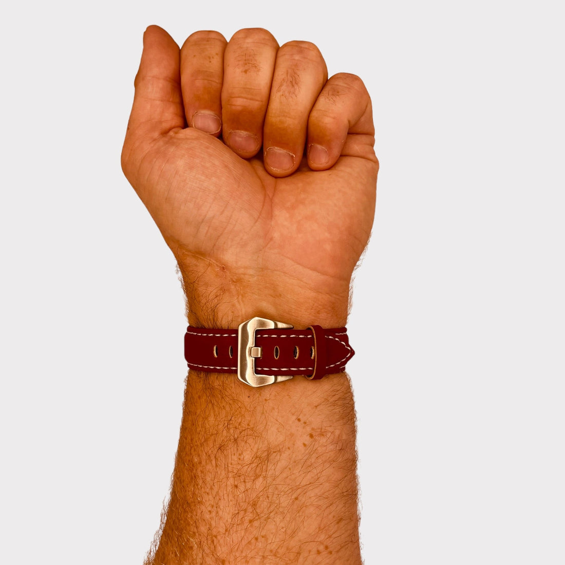 red-silver-buckle-samsung-galaxy-watch-8-classic-(46mm)-watch-straps-nz-retro-leather-watch-bands-aus