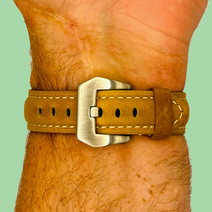 brown-silver-buckle-moochies-connect-4g-watch-straps-nz-retro-leather-watch-bands-aus