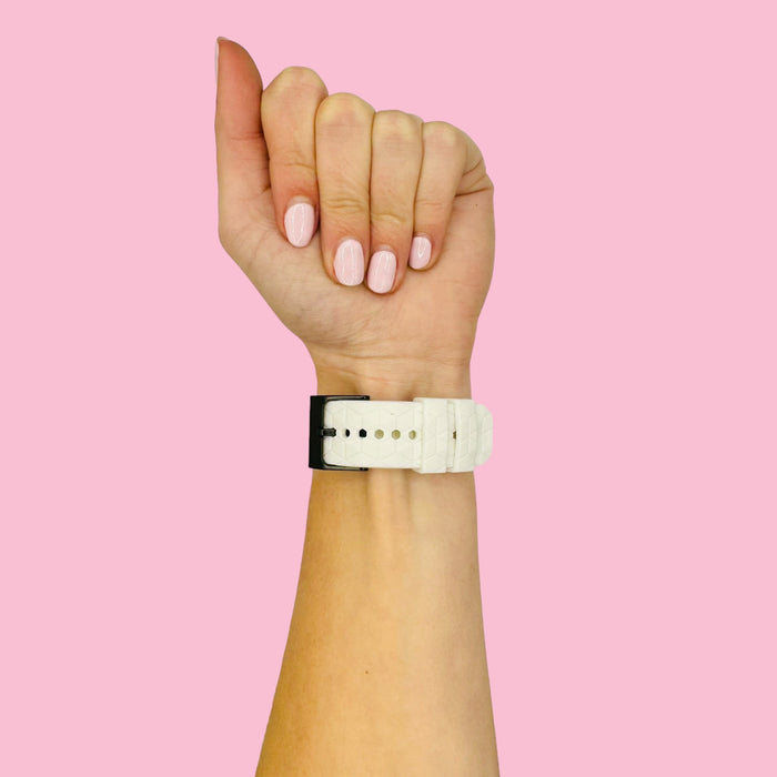 white-hex-pattern-garmin-venu-4-(45mm)-watch-straps-nz-silicone-football-pattern-watch-bands-aus