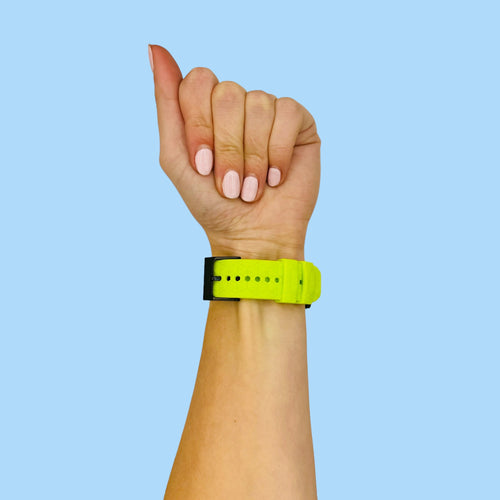 lime-green-hex-pattern-google-pixel-watch-4-(45mm)-watch-straps-nz-silicone-football-pattern-watch-bands-aus