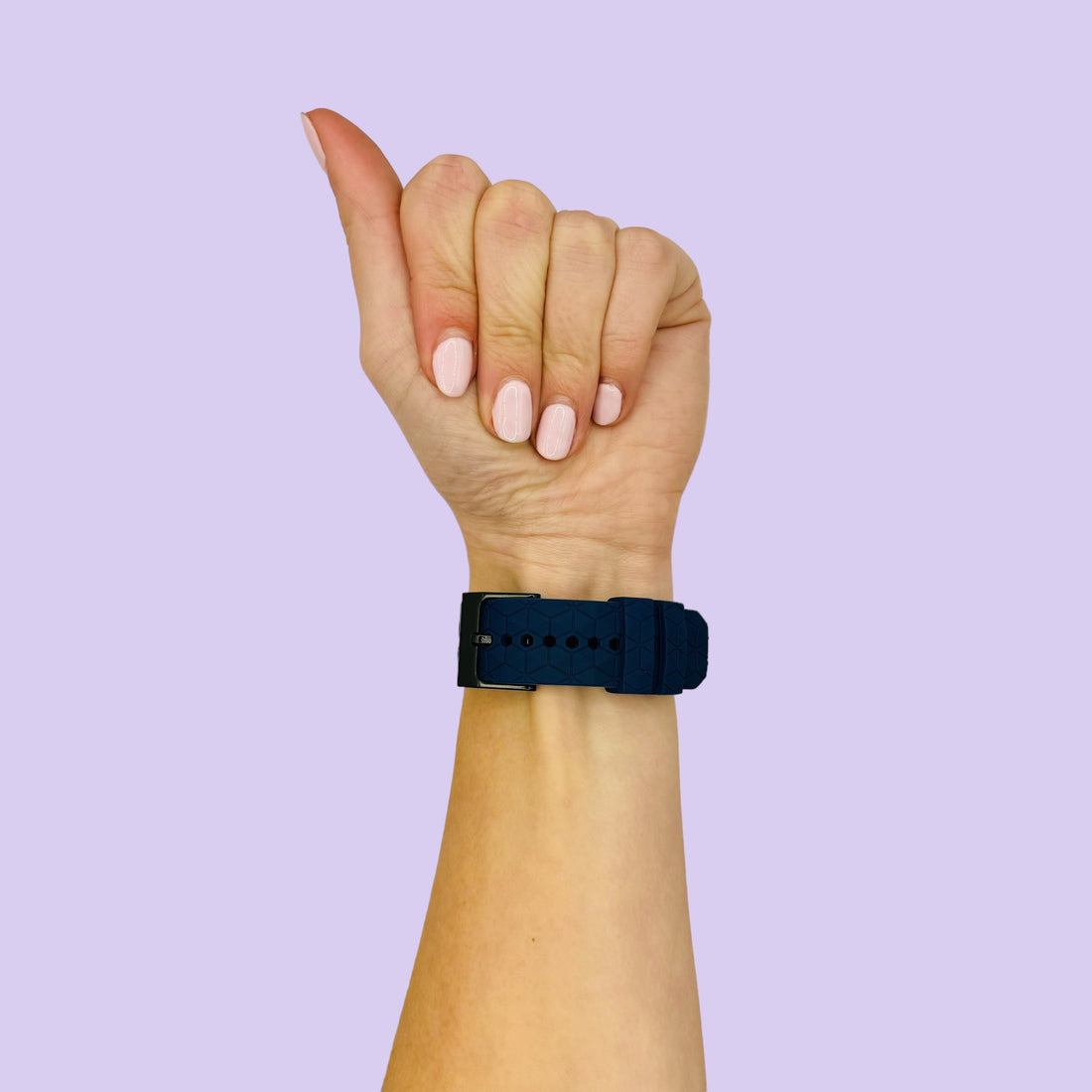 navy-blue-hex-pattern-huawei-watch-gt4-41mm-watch-straps-nz-silicone-football-pattern-watch-bands-aus
