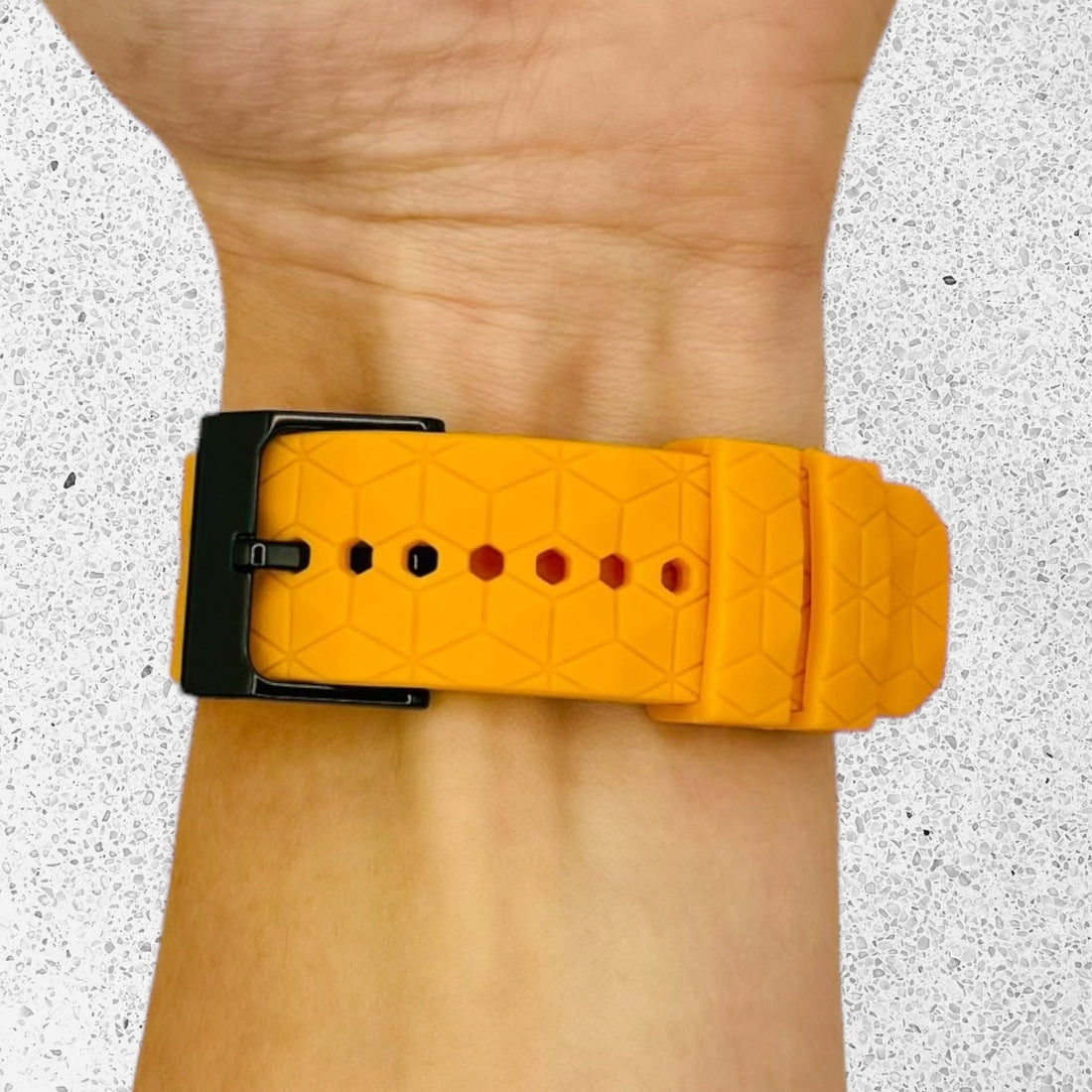 orange-hex-pattern-fitbit-charge-4-watch-straps-nz-silicone-football-pattern-watch-bands-aus