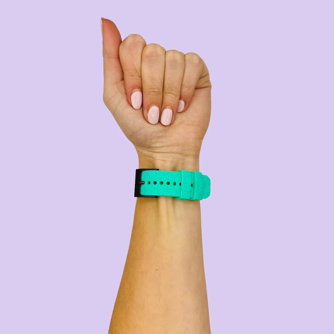 teal-hex-pattern-garmin-active-s-watch-straps-nz-silicone-football-pattern-watch-bands-aus