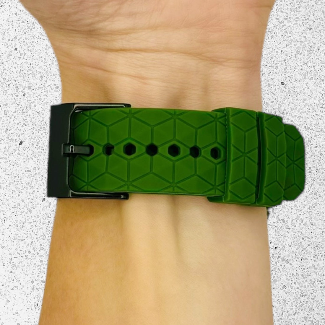 army-green-hex-pattern-garmin-foretrex-601-foretrex-701-watch-straps-nz-silicone-football-pattern-watch-bands-aus-996412