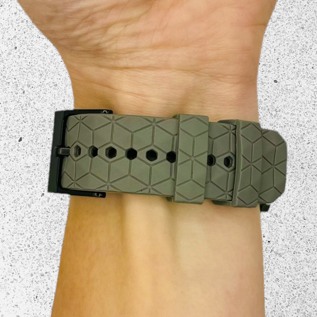 grey-hex-pattern-coros-nomad-watch-straps-nz-silicone-football-pattern-watch-bands-aus