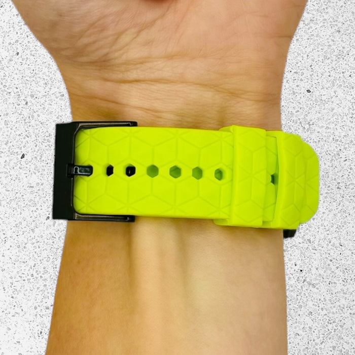 lime-green-hex-pattern-garmin-instinct-3-(45mm)-watch-straps-nz-silicone-football-pattern-watch-bands-aus