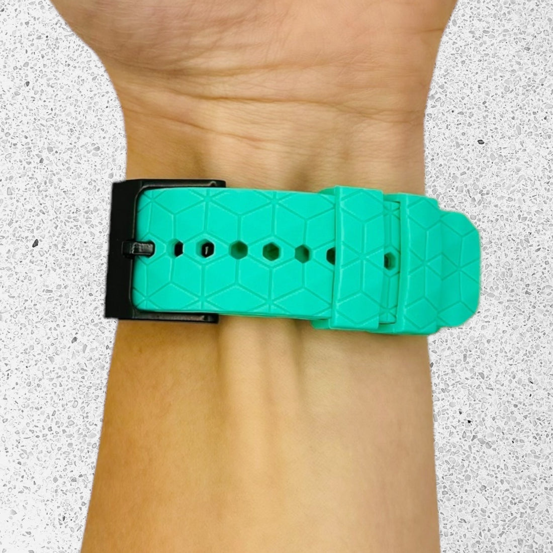 teal-hex-pattern-huawei-watch-gt4-41mm-watch-straps-nz-silicone-football-pattern-watch-bands-aus