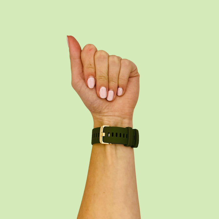 army-green-rose-gold-buckle-huawei-watch-2-pro-watch-straps-nz-silicone-rose-gold-buckle-watch-bands-aus