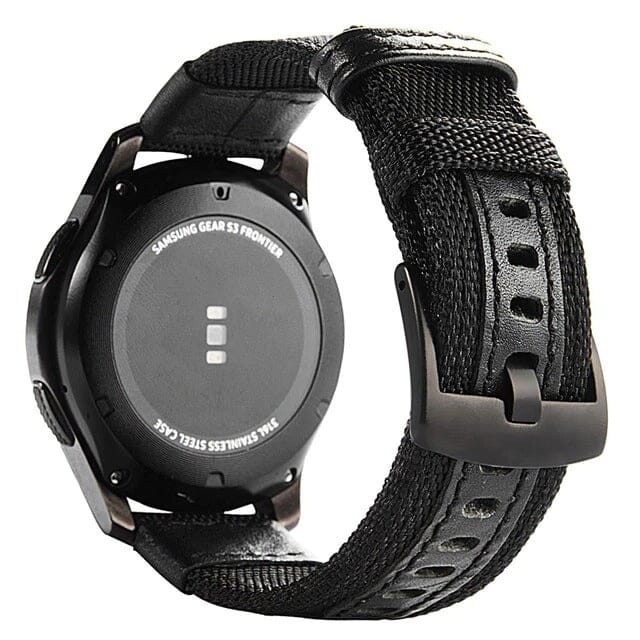 black-garmin-vivomove-3s-watch-straps-nz-nylon-and-leather-watch-bands-aus