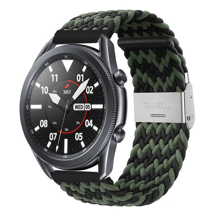 black-green-zig-coros-apex-2-watch-straps-nz-nylon-braided-loop-watch-bands-aus