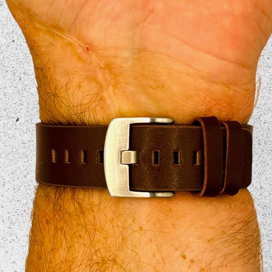 brown-silver-buckle-t92-smartwatch-watch-straps-nz-leather-watch-bands-aus