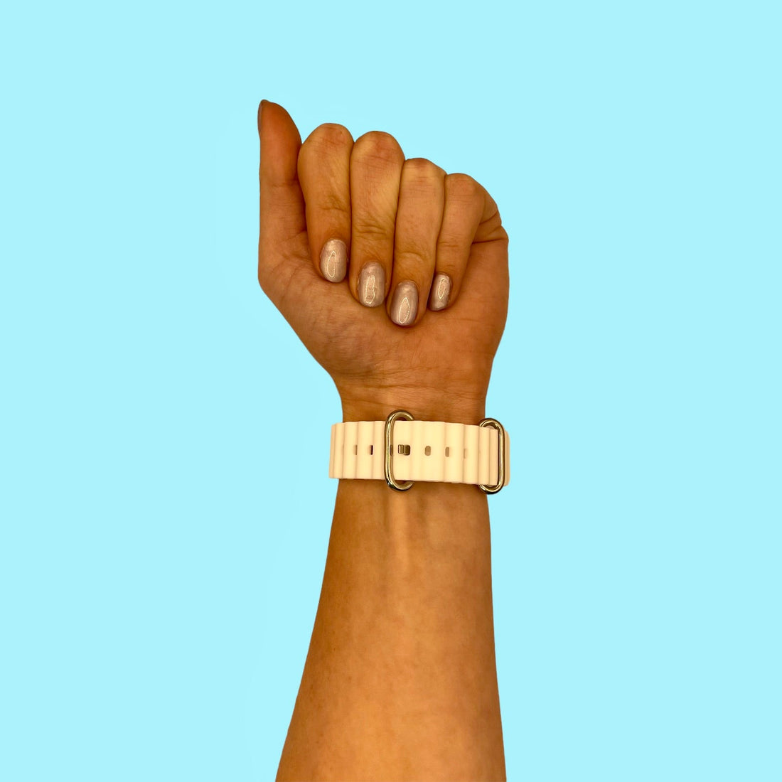 white-ocean-bands-ticwatch-e2-watch-straps-nz-ocean-band-silicone-watch-bands-aus