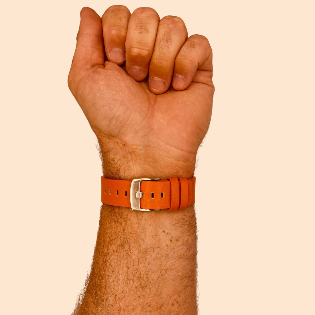 orange-silver-buckle-garmin-vivomove-trend-watch-straps-nz-leather-watch-bands-aus