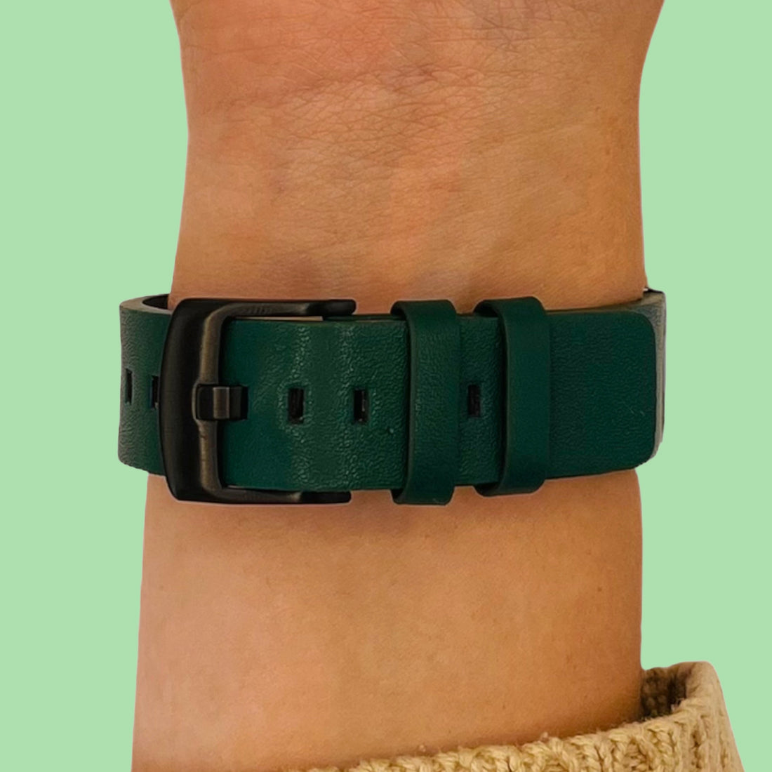 green-black-buckle-ryze-flex-smart-watch-watch-straps-nz-leather-watch-bands-aus
