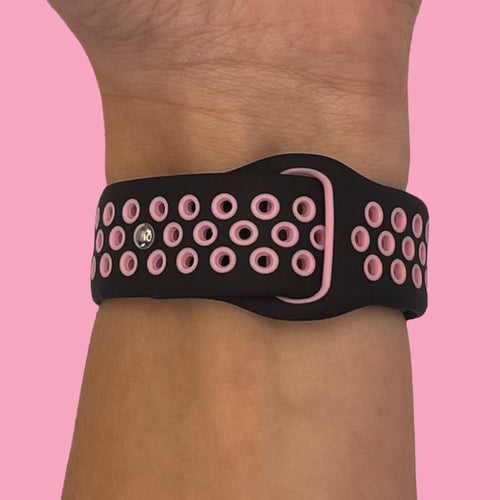 black-pink-thehorse-20mm-range-watch-straps-nz-silicone-sports-watch-bands-aus