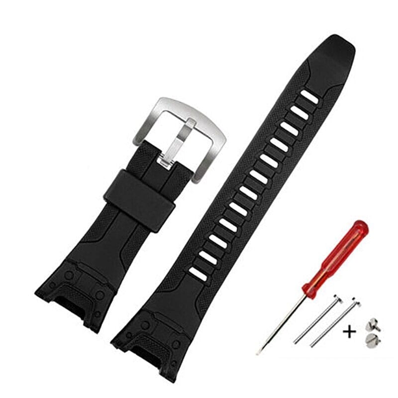Black Silicone Watch Straps Compatible with the Casio Protrek PRG & PRW Range NZ
