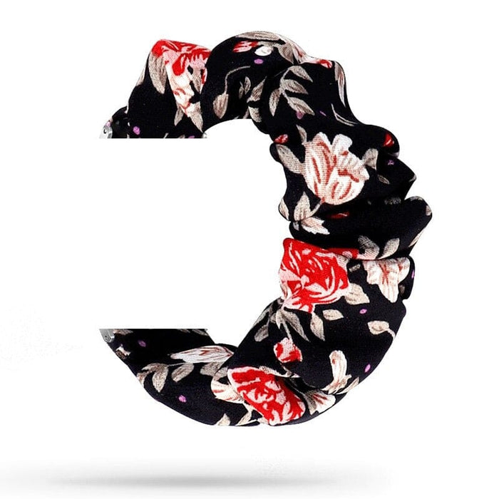 flora-black-samsung-galaxy-watch-active-2-(40mm-44mm)-watch-straps-nz-scrunchies-watch-bands-aus