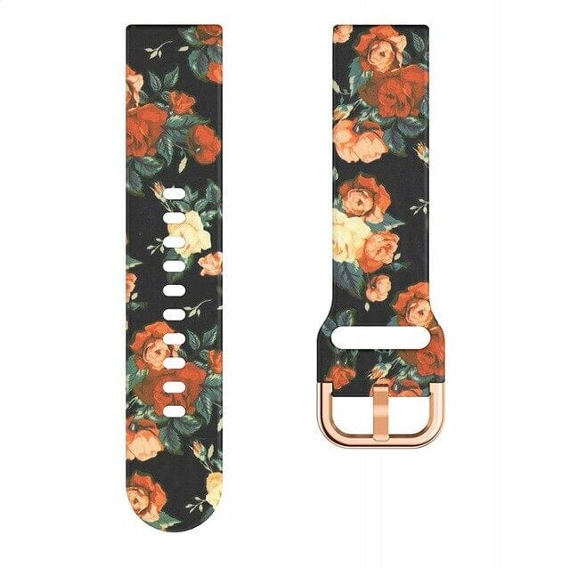 flowers-black-garmin-forerunner-265s-watch-straps-nz-pattern-straps-watch-bands-aus-807401