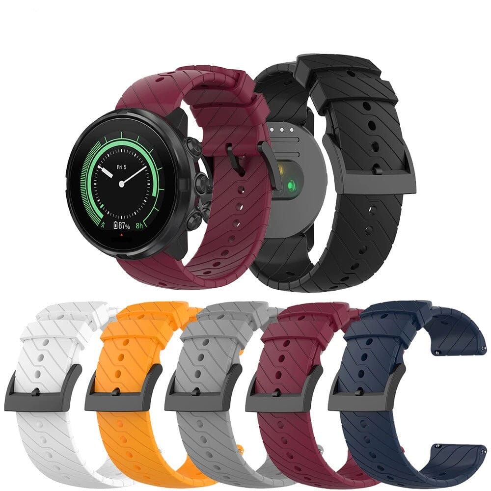 Black Silicone Watch Straps compatible with the Suunto 7, 9, Baro & D5 NZ